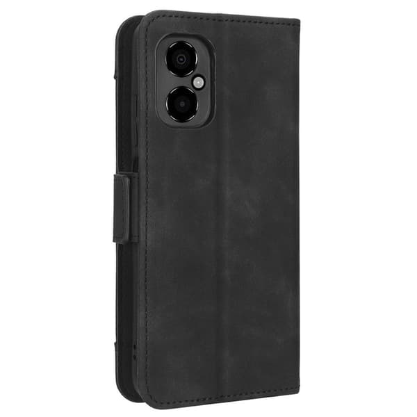 Stilfuldt Læder Etui med Pung til Xiaomi Poco M4 5G - Sort Black