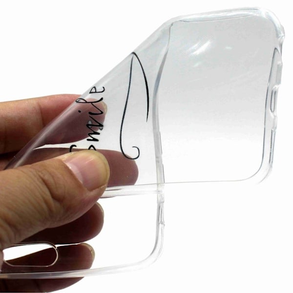Nokia 2.1 Pehmeä Kuviollinen Silikooni Muovinen Takasuoja Kuori - Smile Teksti Transparent