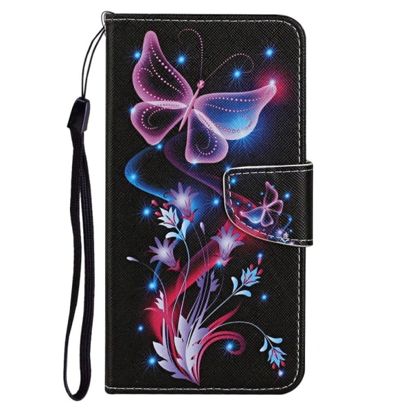 Wonderland Samsung Galaxy A24 4G Flip Etui - Fluorescent Sommerfugle Multicolor