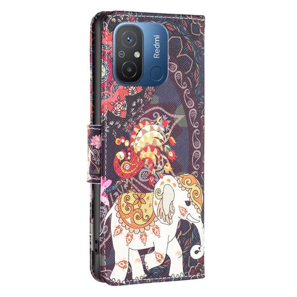 Wonderland Xiaomi Redmi 12C Flippetui - Blomst og Elefant Multicolor