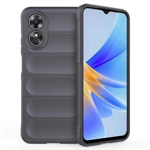 Mjukt greppformat Oppo A17 skal - Mörkgrå Silvergrå