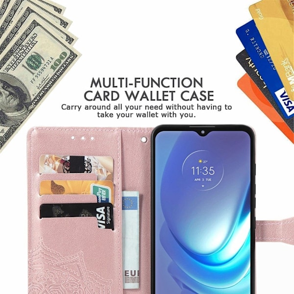 Mandala läder Motorola Moto G50 fodral - Rosa Rosa