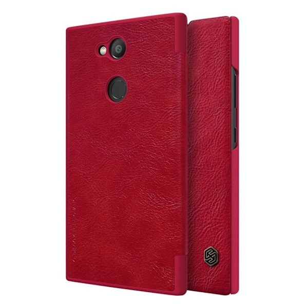 NILLKIN Sony Xperia L2 mobilfodral konstläder plast korthållare - Röd Röd