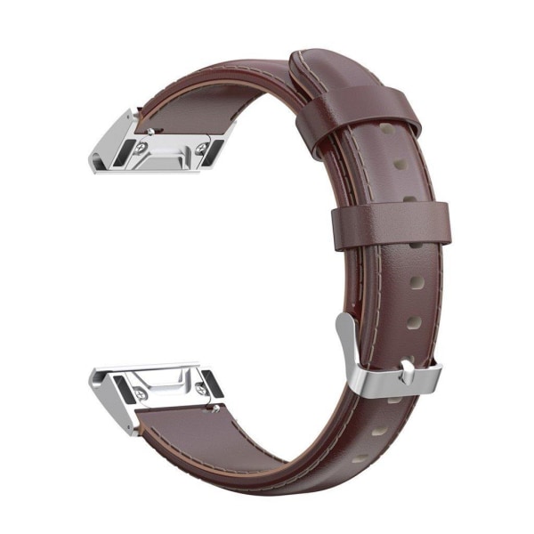 Garmin Fenix 6S Pro simple leather watch band - Brown Brun