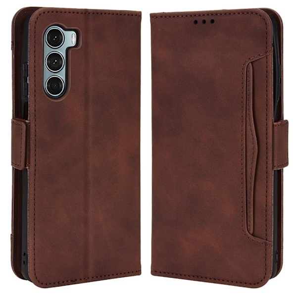 Stilfuldt Læder Etui med Pung til Motorola Moto G200 5G / Edge S30 - Brun Brown