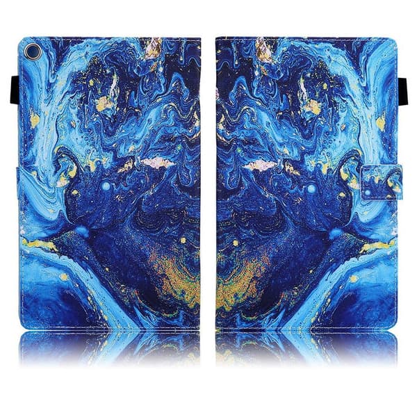 Amazon Fire HD 8 (2017) unikt mønster læder flip etui - Special Grain Blue