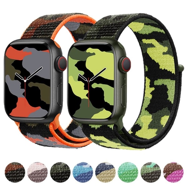 Apple Watch Series 8 (41 mm) klockarmband i nylon med stealth-kamouflage - Blå Blå