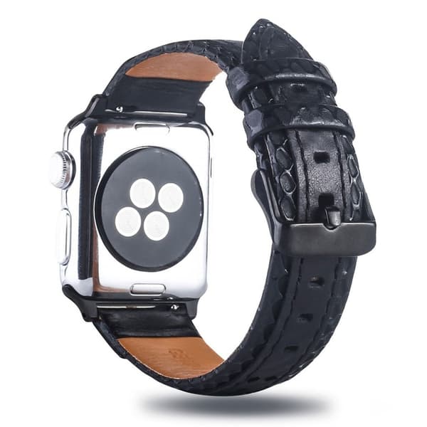 Apple Watch Series 4 40mm erstatnings urrem i lædermateriale - Sort Black
