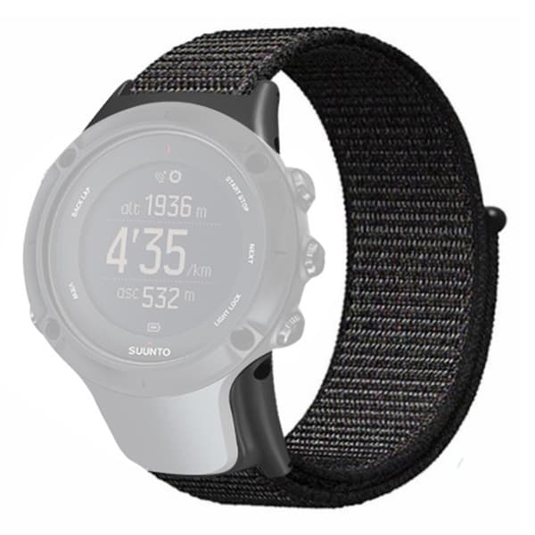 Suunto Ambit3 / Ambit3 Peak kellon hihna Nylon Sport Loop kellon hihna - Musta Black