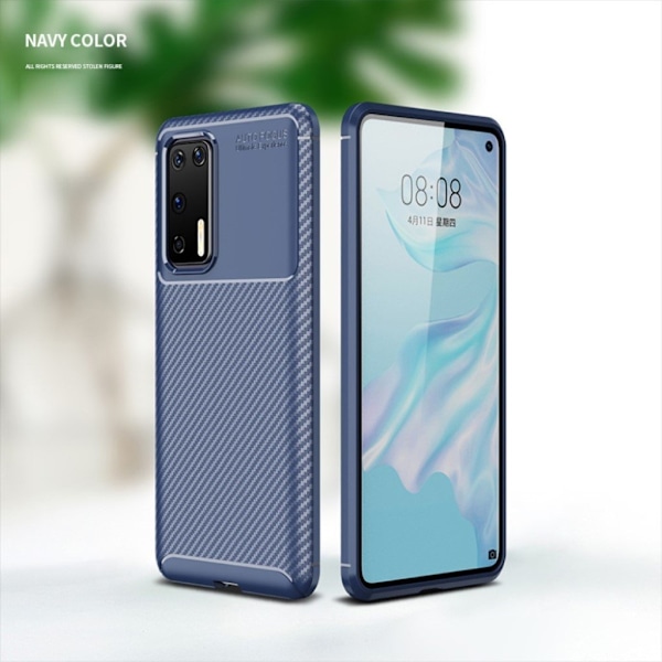 Carbon Shield Huawei P40 cover - Blå Blue