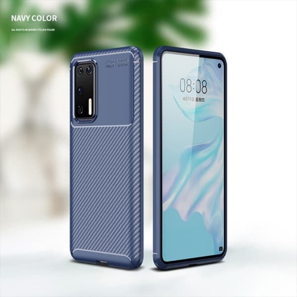 Carbon Shield Huawei P40 deksel - Blå Blue