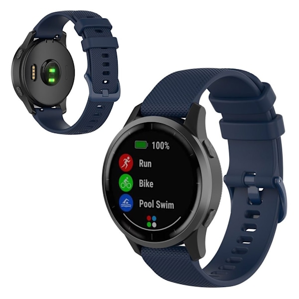 Garmin Vivoactive 4 grid texture silikoni ranneke - Tummansininen Blue