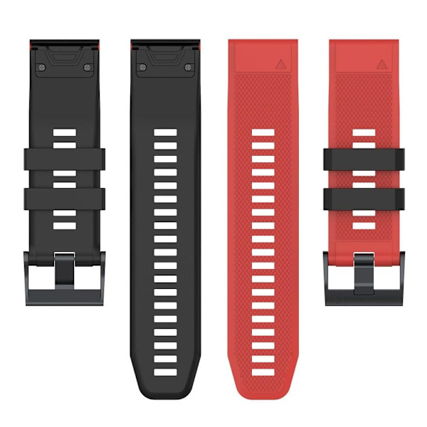 22mm kaksivärinen silikoninen kellohihna Garmin ja Coros kellolle - Punainen / Musta Red