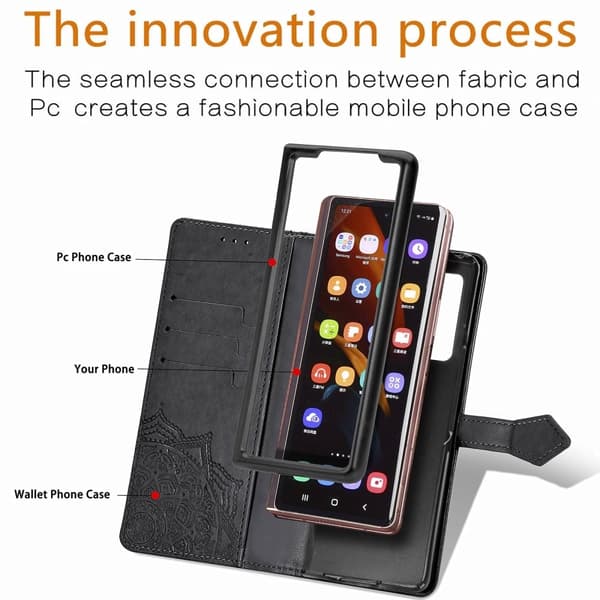 Mandala Samsung Galaxy Z Fold2 5G Flippetui - Svart Black