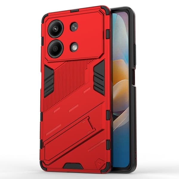 Støtsikkert hybriddeksel med et moderne preg for Xiaomi Redmi Note 13R Pro - Rød Red