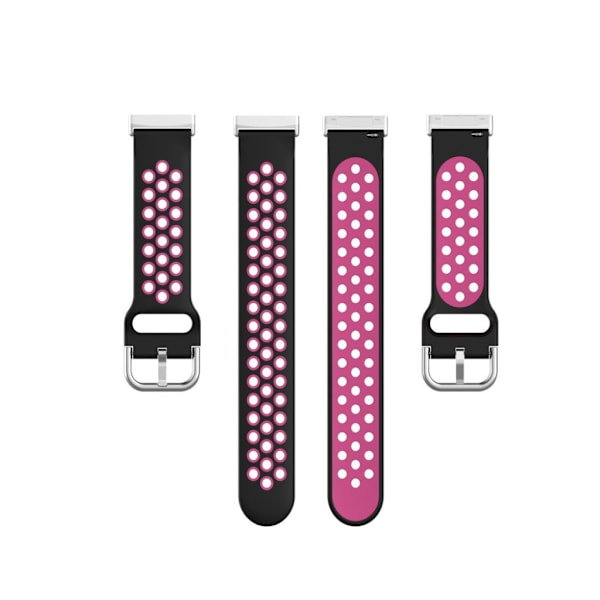 Fitbit Sense / Versa to-tonet silikone rem - sort / Rose Pink