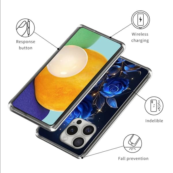 Vibe iPhone 16 Pro cover - Blå Roser Blue