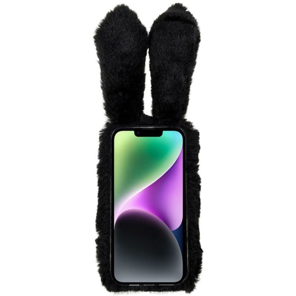 Fluffy Rabbit iPhone 14 Plus skal - Svart Svart