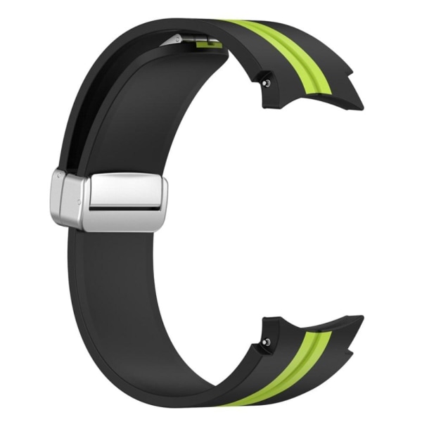 Samsung Galaxy Watch 5 Pro dual color silicone watch strap - Bla Green