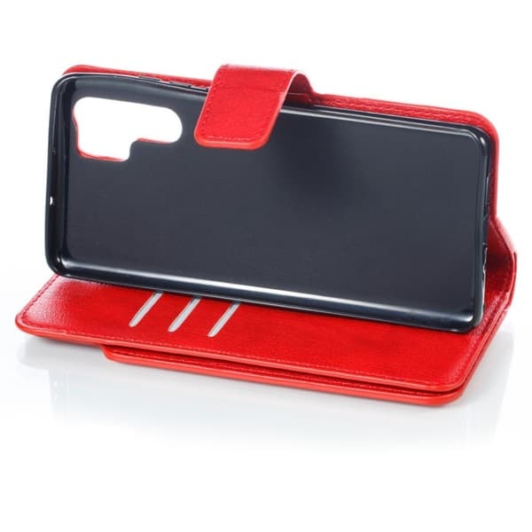 Crazy Horse Huawei P30 Pro læder flip etui - Rød Red