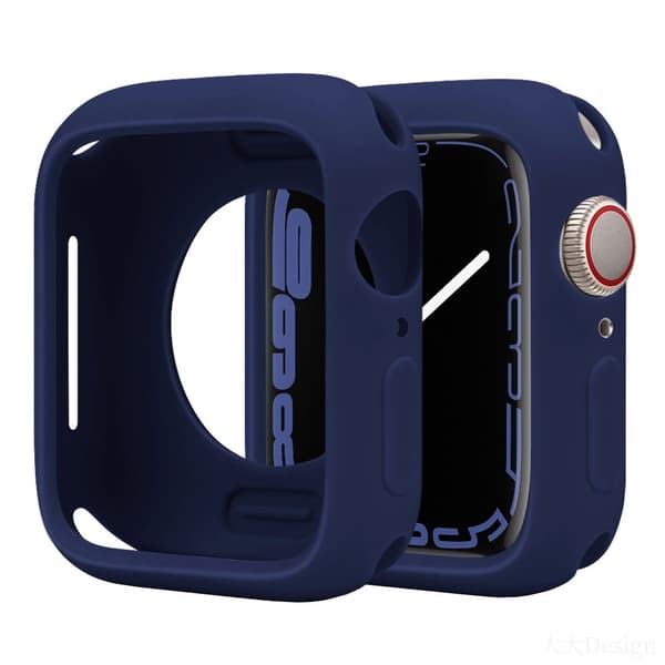 Silikonskyddsfodral Apple Watch Series 9 / 8 / 7 45mm Candy Color stötsäkert klockskydd - Midnattsblå Blå