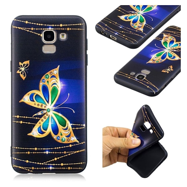 Butterfly läder Samsung Galaxy J6 (2018) fodral - Flerfärgad multifärg