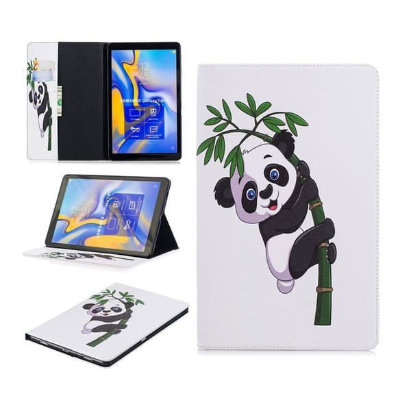 Samsung Galaxy Tab A 10.5 mönstrat flipfodral i läder - Panda Som Klättrar I Bambu multifärg