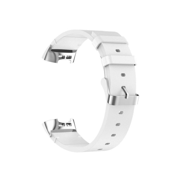 Fitbit Charge 4 / 3 genuine leather watch band - White Vit