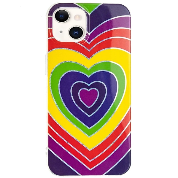 Marble design iPhone 14 Plus cover - Hjerte Multicolor