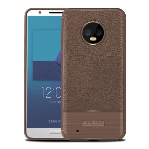 Motorola Moto G6 mobilskal TPU material elastisk skyddande halkf Brun