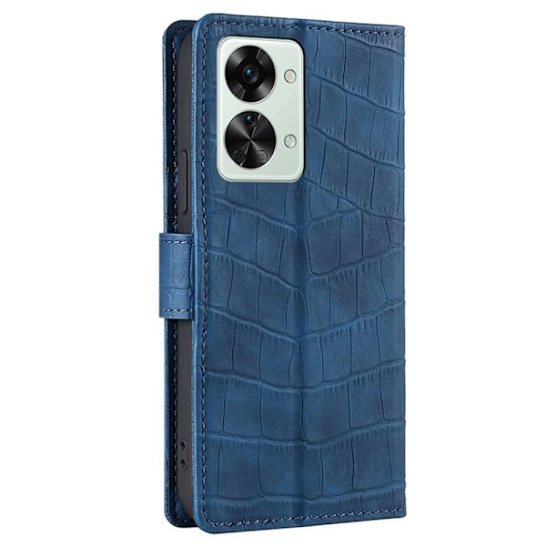 Krokotiili kuvioitu nahka tapauksessa OnePlus Nord 2T - Sininen Blue