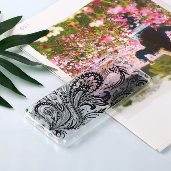 Huawei P30 Lite 3D preget deksel - Paisley Pattern Black