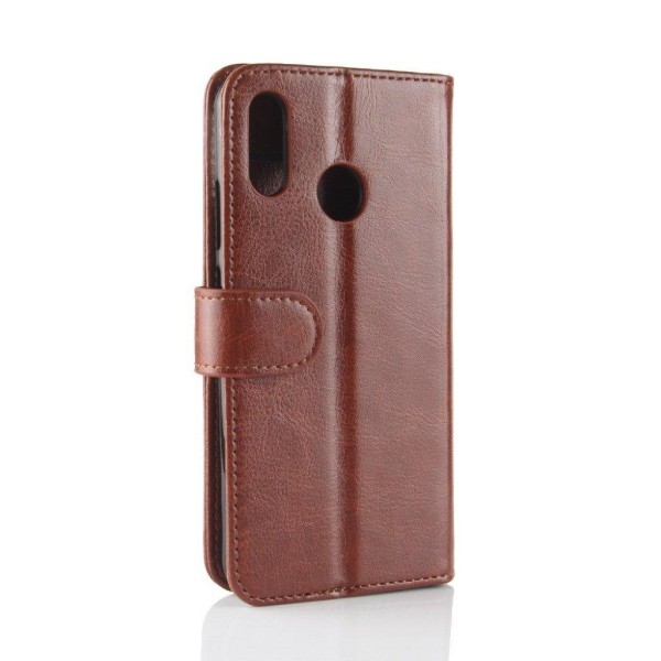 Crazy Horse Huawei P20 Lite PU læder flip etui - Brun Brown