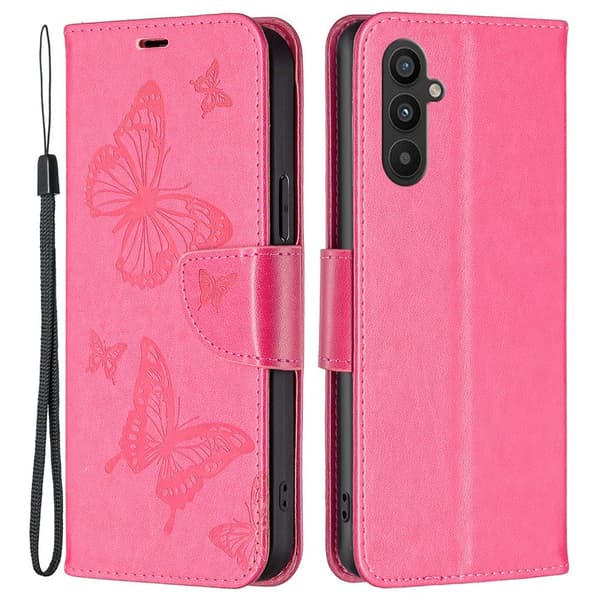 Sommerfugl Samsung Galaxy A34 5G Flip Etui - Rose Pink