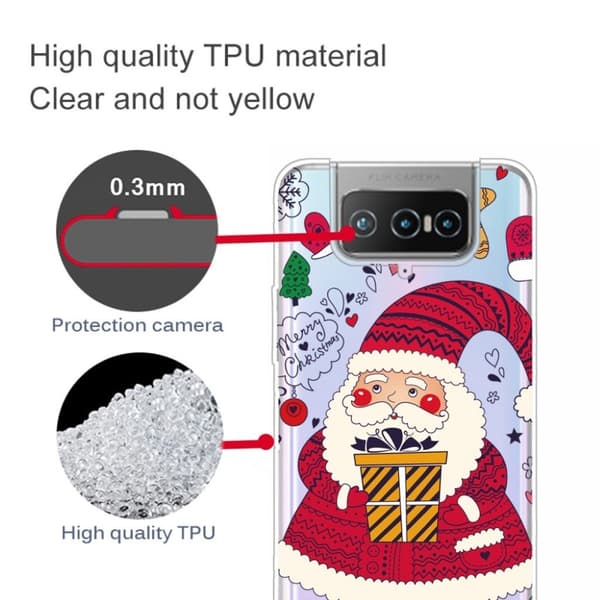 Christmas ASUS Zenfone 7 Pro etui - Santa and Gift Red