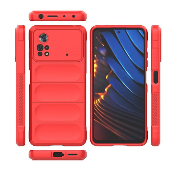 Blødt grebsformet cover til Xiaomi Poco X4 Pro 5G - Rød Red
