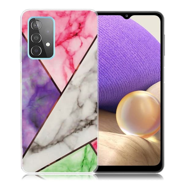 Marble Samsung Galaxy A32 5G Etui - Lilla / Rose / Hvid / Grøn Multicolor