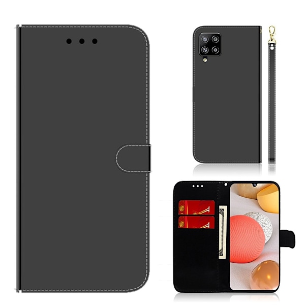 Mirror Samsung Galaxy A42 5G flip case - Musta Black