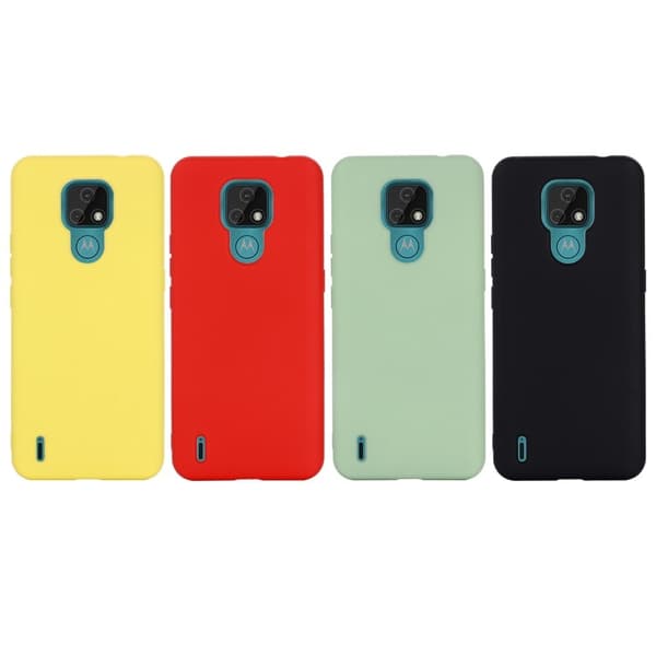 Matte Liquid Silikone Cover til Motorola Moto E7 - Sort Black