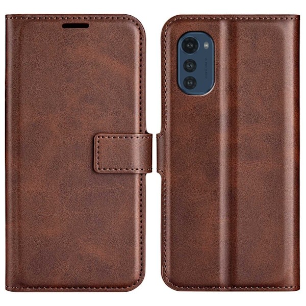 Motorola Moto E32 læderetui med pung - Brun Brown