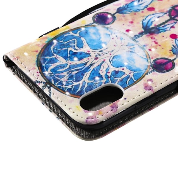 iPhone Xs Max flip cover i læder med lyspletmønster - Dream Catcher Multicolor