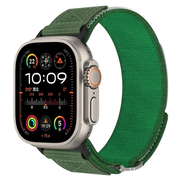 Justerbart nylonarmband Apple Watch Series 41mm - 40mm - 38mm armband - Militärgrön Grön