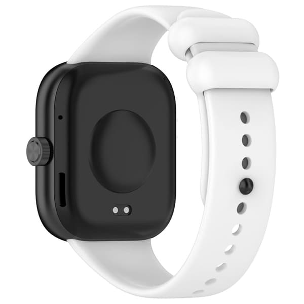 Xiaomi Redmi Watch 4 / Mi 8 Pro silikoneurrem med sort spænde - Hvid White