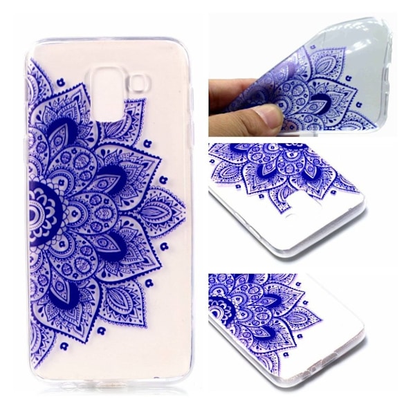 Samsung Galaxy J6 (2018) mobilskal TPU mönster mjuk - Halv blomma Blå