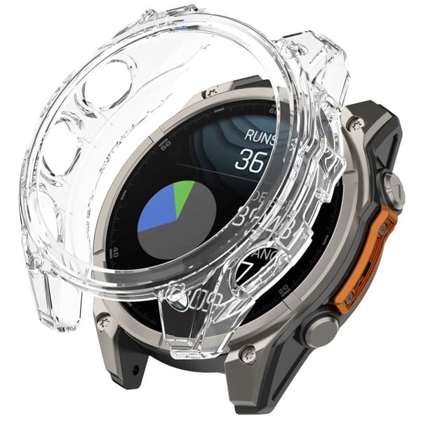 Garmin Fenix 8 43 mm flexibelt fodral droppsäkert halvskydd klockfodral - Transparent Transparent