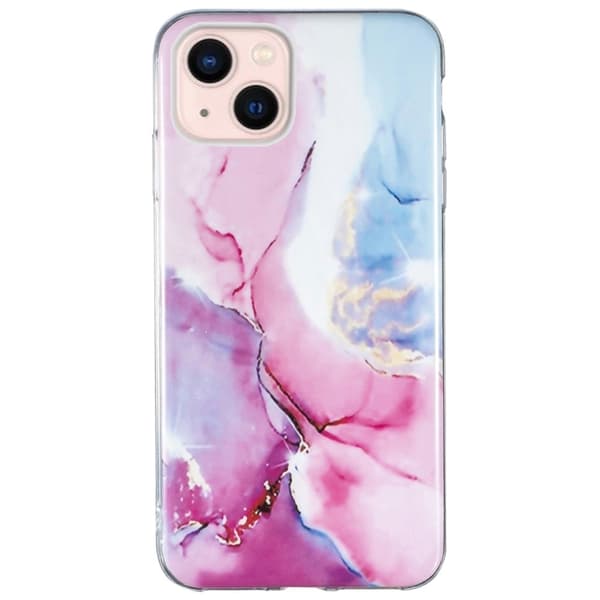 Marble iPhone 13 Mini Suojakotelo - Pinkki / Sininen Pink