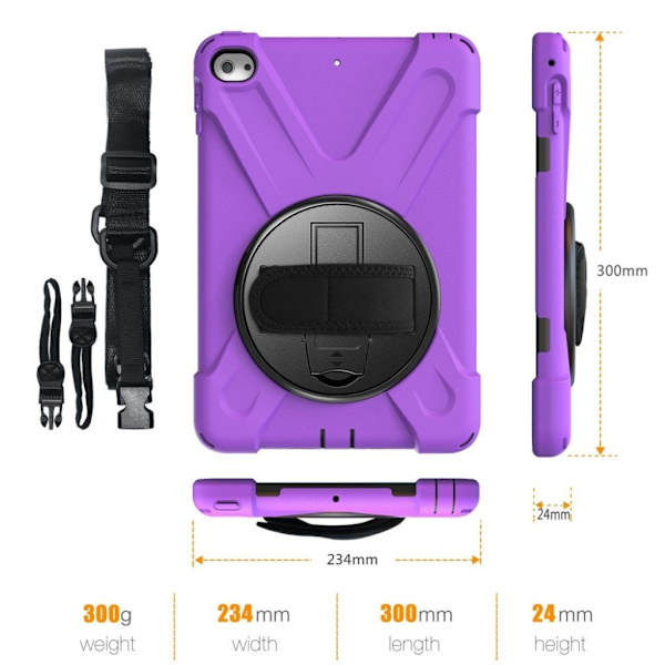 iPad Mini (2019) X-Shape silikonfodral - Lila Lila