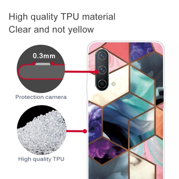 Marble design OnePlus Nord CE 5G cover - Farverig Terning-Flise Multicolor