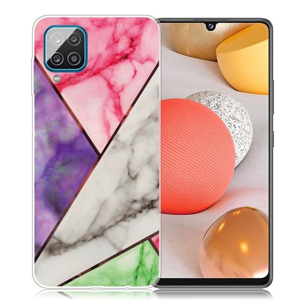 Marble Samsung Galaxy A42 5G Etui - Lilla / Rose / Hvid / Grøn Multicolor