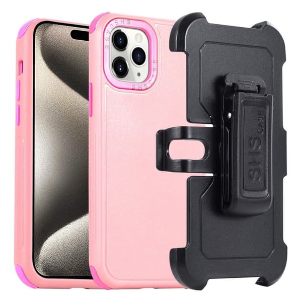 Vyöklipsi puhelimen kotelo iPhone 15 Pro Max - Pinkki + Ruusu Pink